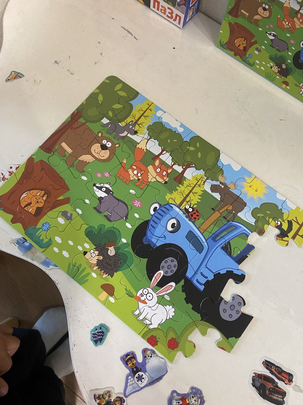 Фотография покупателя товара Пазл «Синий трактор в лесу», 35 элементов - Фото 1