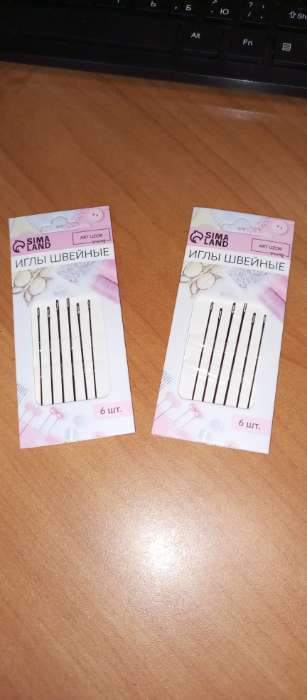 Фотография покупателя товара Иглы швейные, самовдеваемые, d=0.75-1.05 мм, 5-6.7 см, 6 шт. - Фото 1
