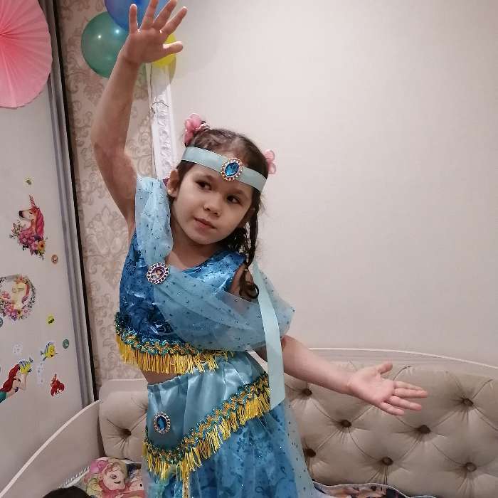 Фотография покупателя товара Карнавальный костюм «Принцесса Жасмин», текстиль-принт, блуза, шаровары, р. 32, рост 128 см - Фото 3