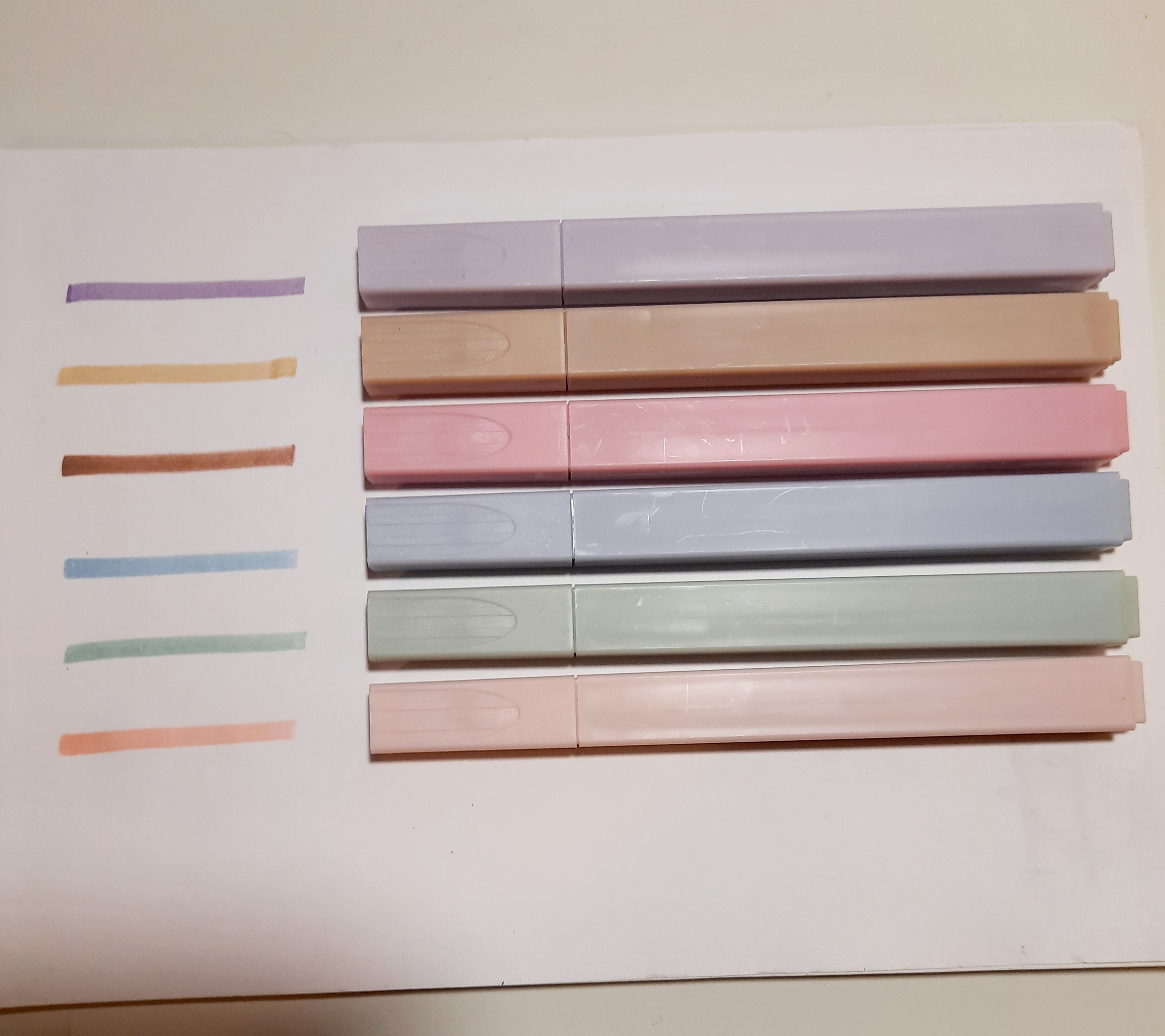 Фотография покупателя товара Набор маркеров-текстовыделителей, 6 пастельных цветов, корпус квадратный