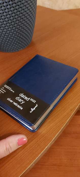 Фотография покупателя товара Ежедневник 2022г. A6, 168 листов в линейку, кожзам "Небраска", серебряный срез, синий - Фото 3