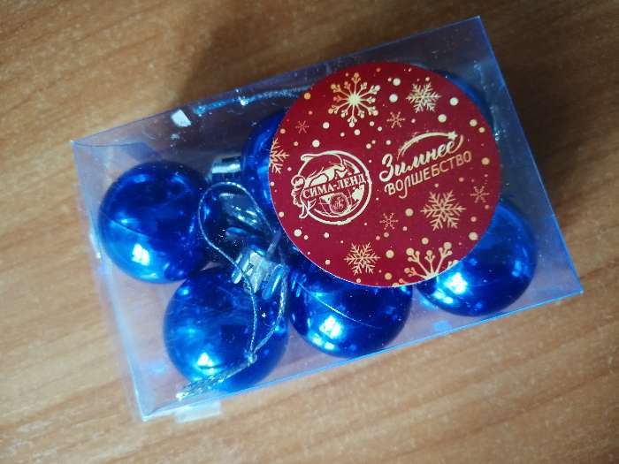 Фотография покупателя товара Набор шаров пластик d-3 см, 6 шт "Глянец" синий