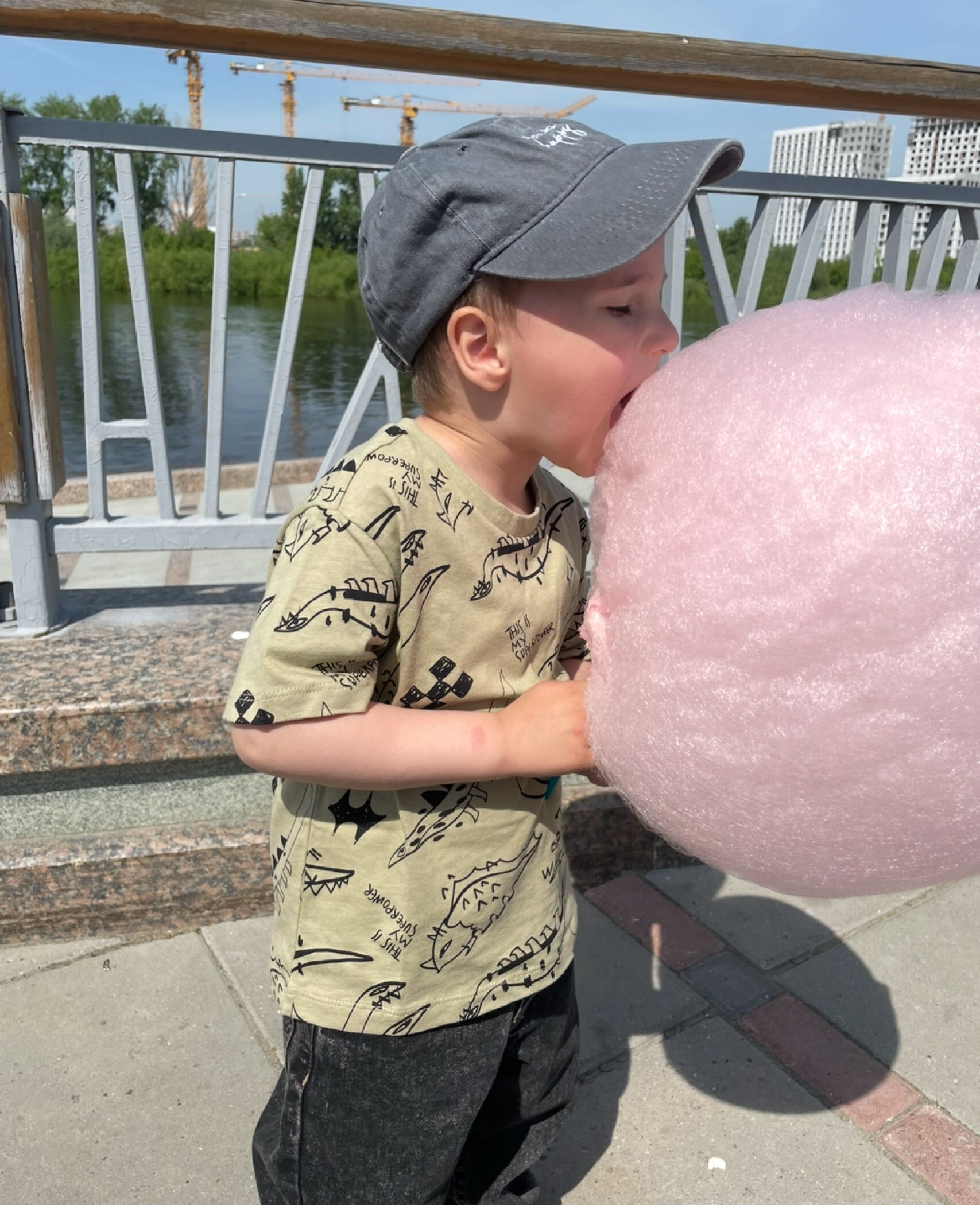 Фотография покупателя товара Кепка детская для девочки Feeling happy, джинса, р-р 52-54, 5-7 лет - Фото 1