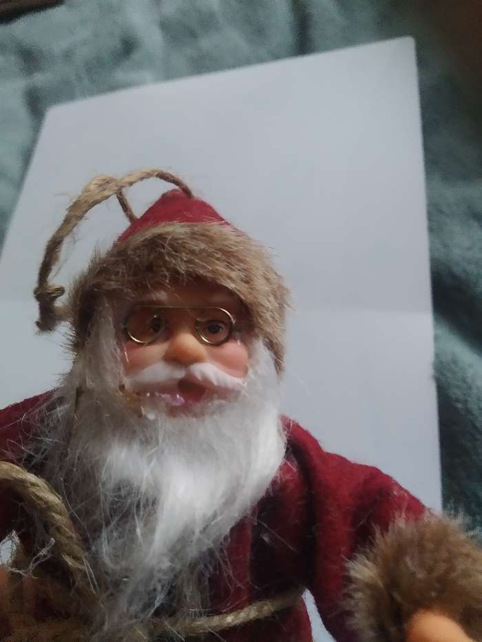 Фотография покупателя товара Дед Мороз "На лыжах" в бордовом костюме, 17 см