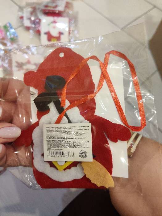 Фотография покупателя товара Набор для творчества - создай ёлочное украшение из фетра «Дед мороз» - Фото 5