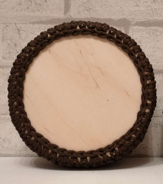 Фотография покупателя товара Заготовка для вязания "Круг", донышко хдф коричневый гладкий, 15 см, d=7мм