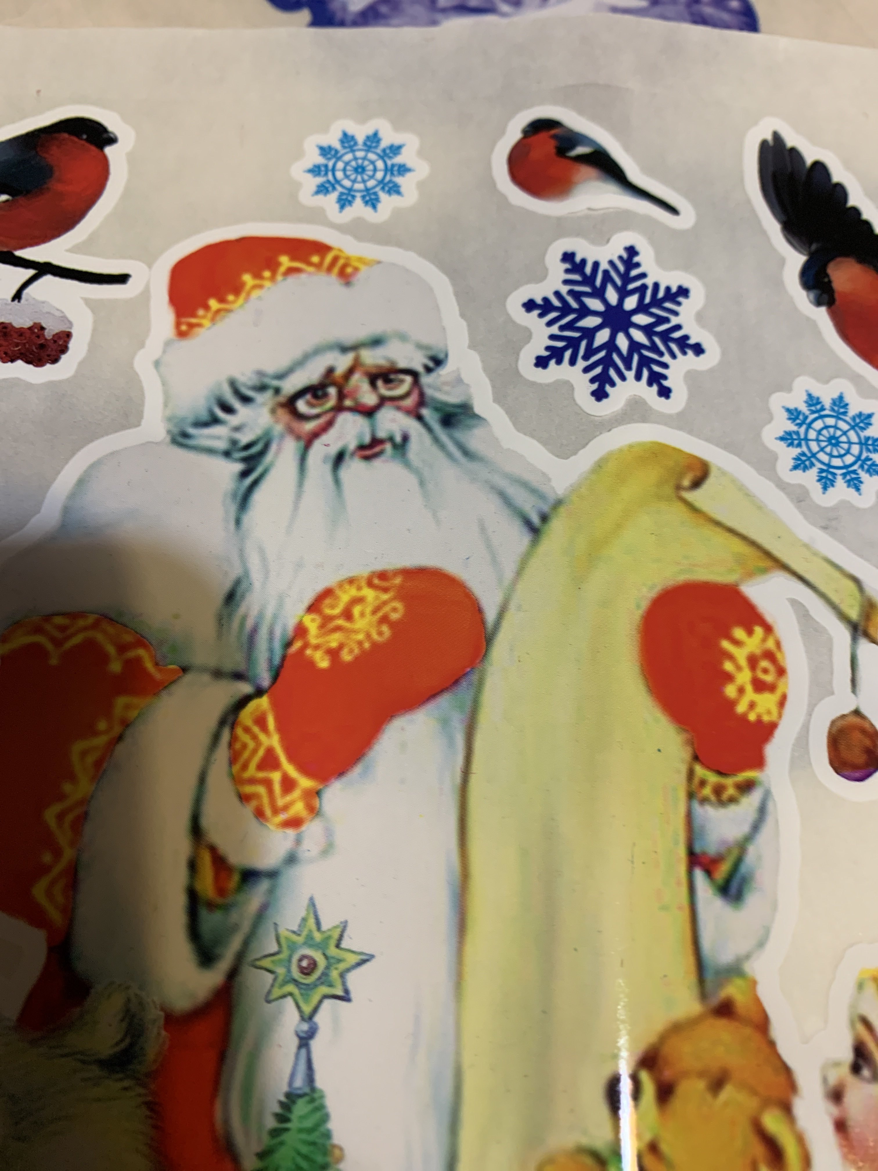Фотография покупателя товара Набор наклеек на окна "Новогодний" ёлочка, снегири, Дед Мороз, 36 х 36 см - Фото 9