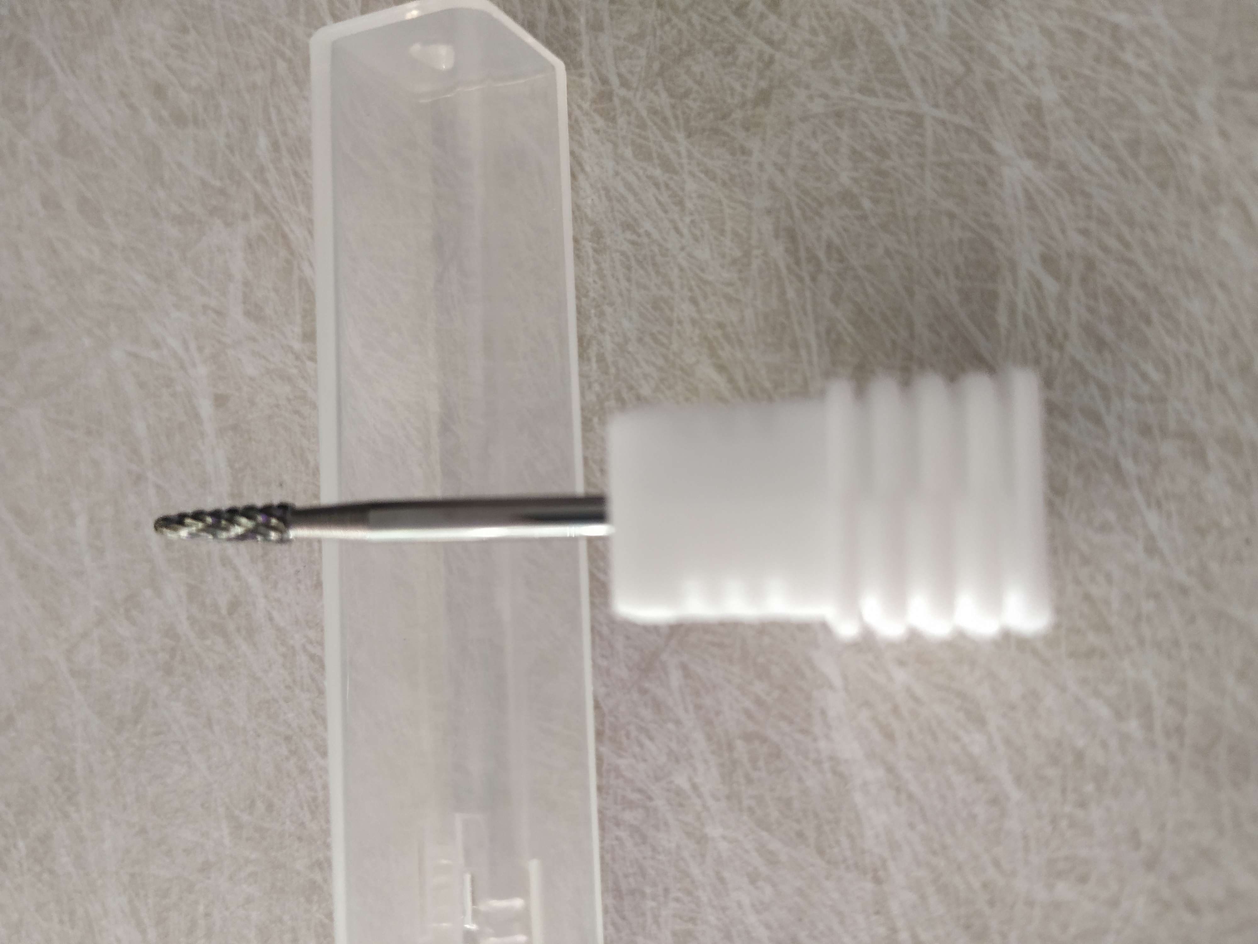Фотография покупателя товара Фреза твердосплавная для маникюра «Конус», спирально-поперечная, мелкая нарезка, 2,3 × 8 мм - Фото 4