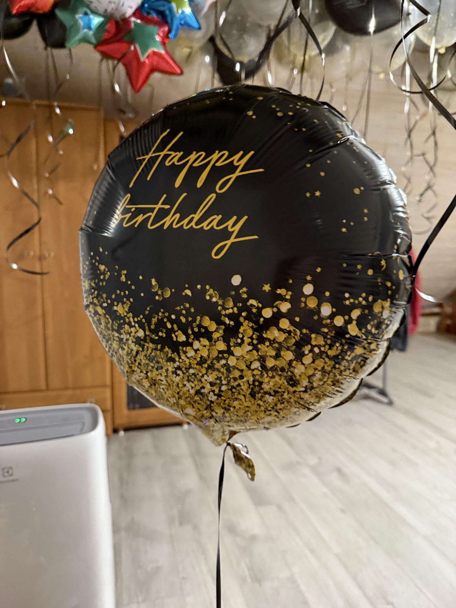 Фотография покупателя товара Воздушный шар фольгированный 18" Happy Birthday, круг - Фото 1