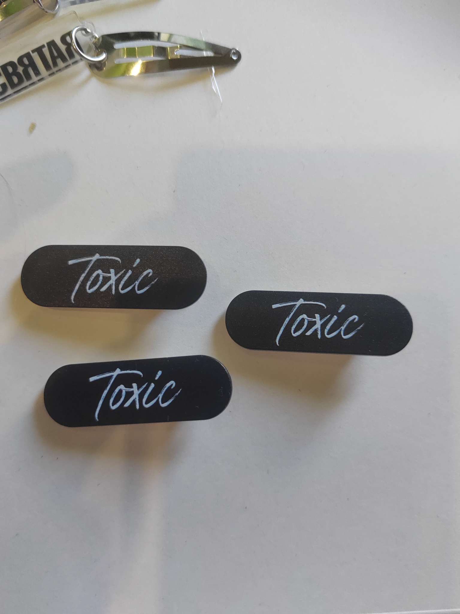 Фотография покупателя товара Заколка для волос Bad girl, 4.5×1.5 см - Фото 3