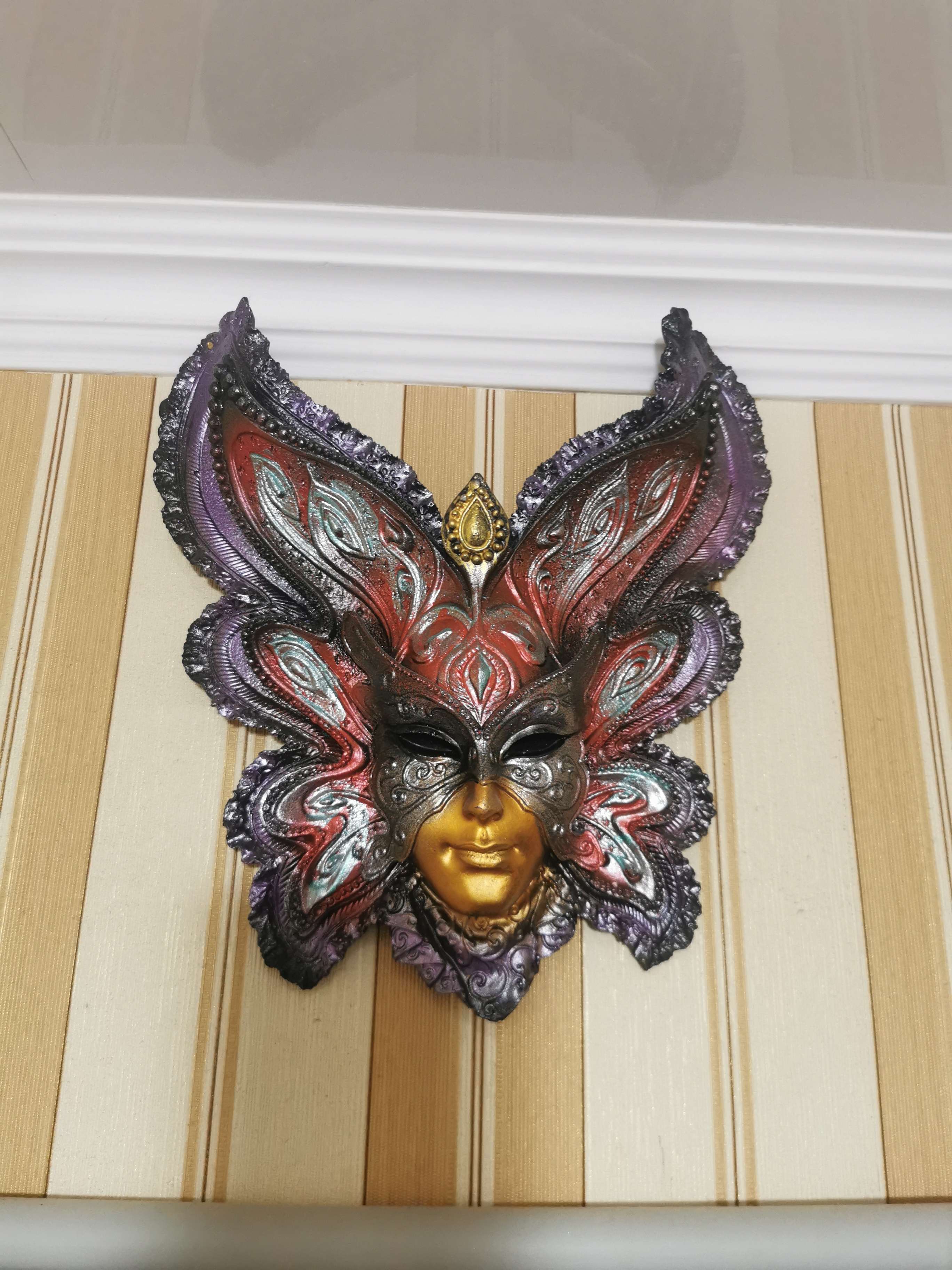 Фотография покупателя товара Венецианская маска "Павлин" цветной, 35см - Фото 8