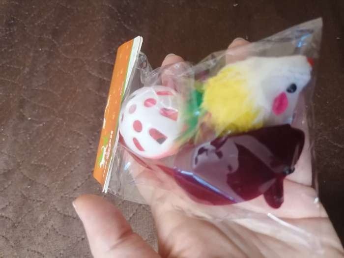 Фотография покупателя товара Набор игрушек для кошек: 2 мыши (5 и 6 см) и шарик 3,8 см, микс цветов - Фото 2