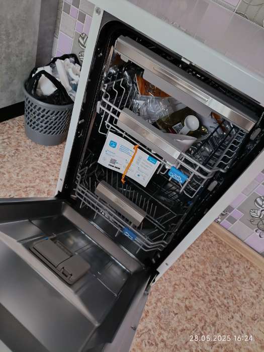 Фотография покупателя товара Посудомоечная машина Midea MFD45S150Wi, класс А++, 10 комплектов, 9 режимов, белая - Фото 2