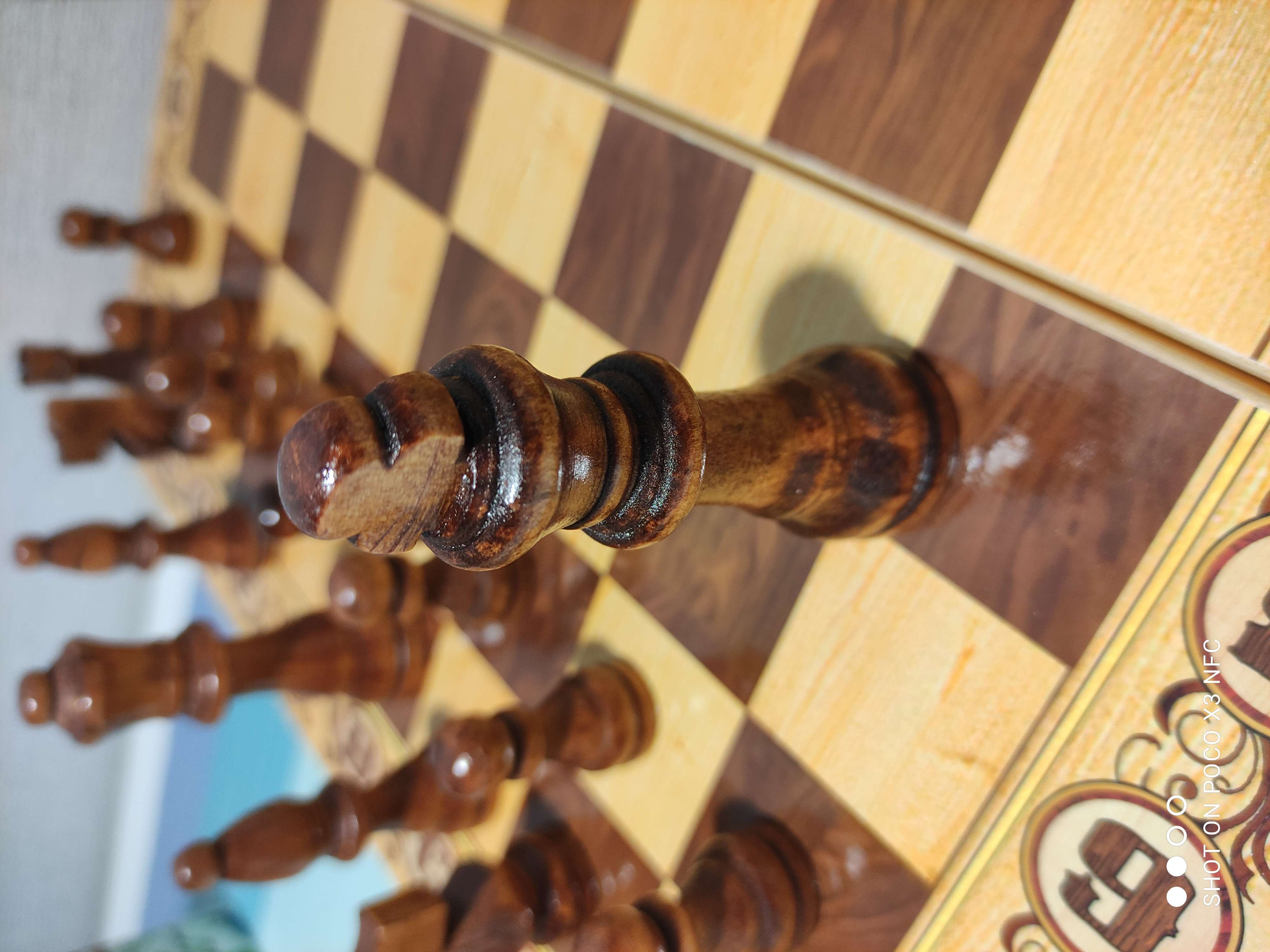 Фотография покупателя товара Шахматы деревянные большие "Дебют", настольная игра 40х40 см , король h-9 см, пешка h-4.5 см - Фото 2