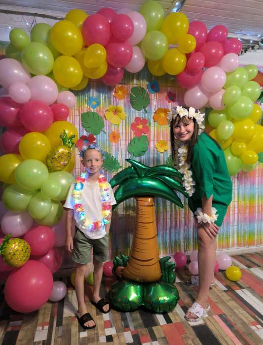 Фотография покупателя товара Воздушный шар фольгированный 55" «Пальма», на подставке, под воздух - Фото 1