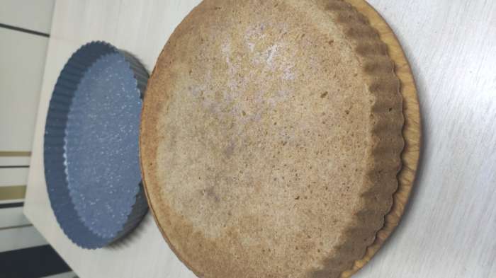 Фотография покупателя товара Форма для выпечки Доляна «Элин Мрамор», d=24 см, разъёмная, антипригарное покрытие, серая - Фото 2