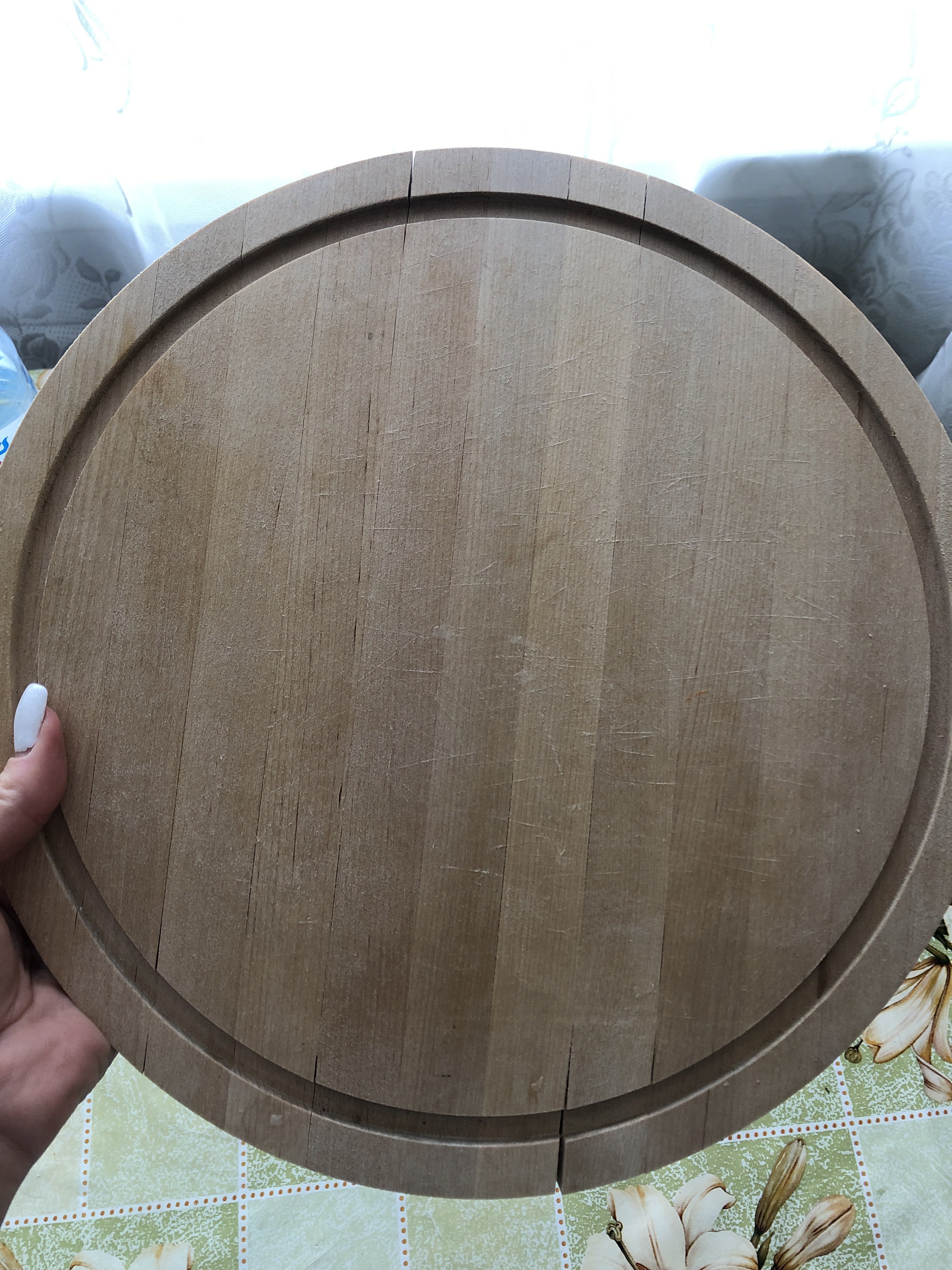 Фотография покупателя товара Доска разделочная круглая Доляна«Фортуна», d=30 см, толщина 2 см, берёза