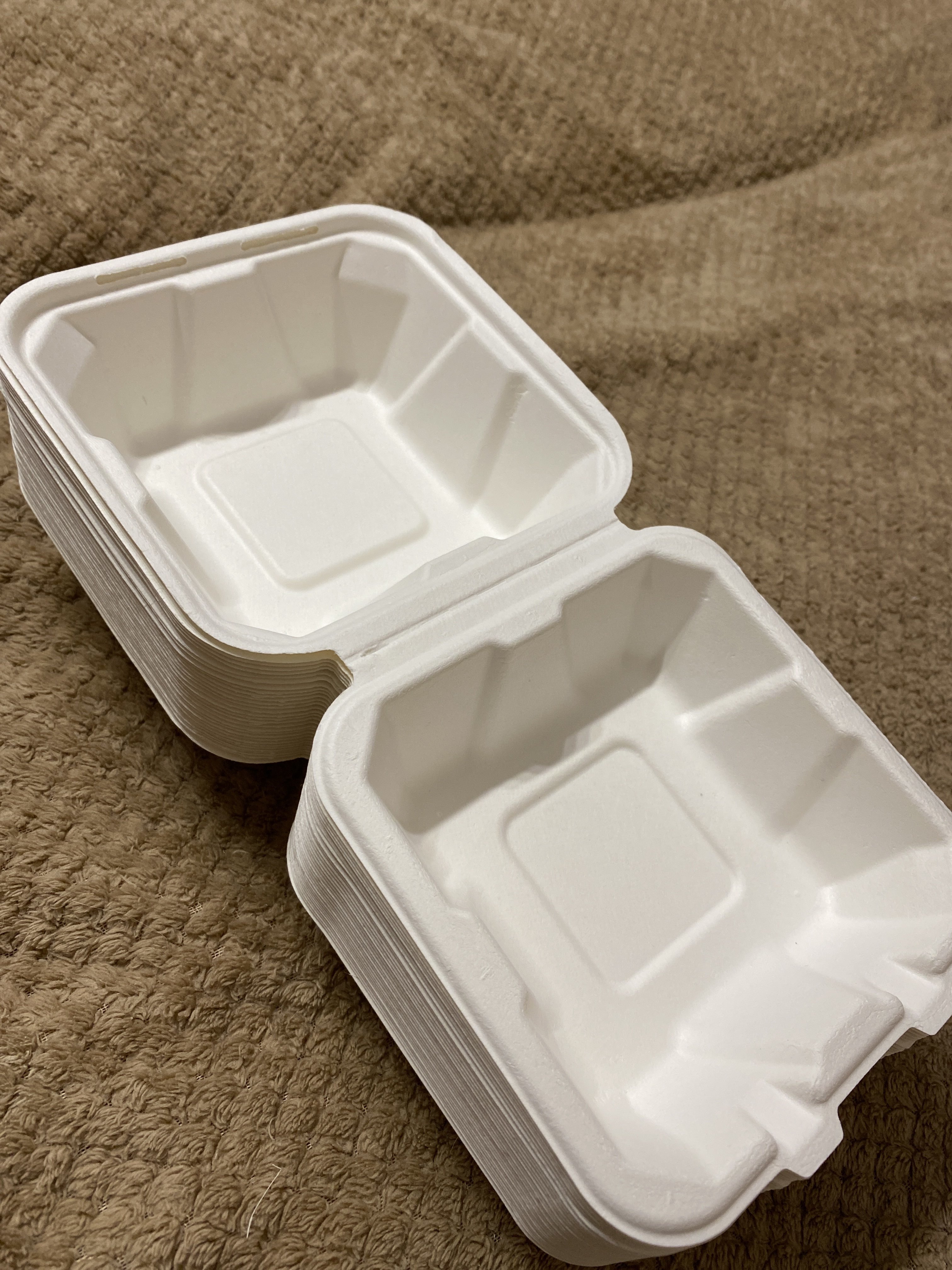 Фотография покупателя товара Ланч - бокс, коробка для бенто - торта и бургера, 450 мл, 15,2×15,4×8,8 см, сахарный тростник - Фото 17