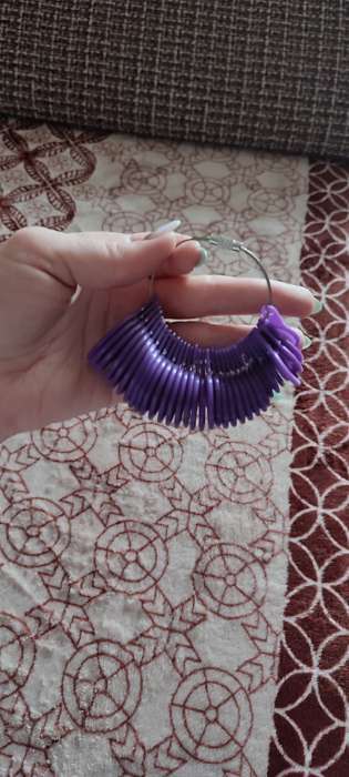 Фотография покупателя товара Прибор для измерения размера кольца, размер от 12.5 до 23.5, фиолетовый - Фото 1