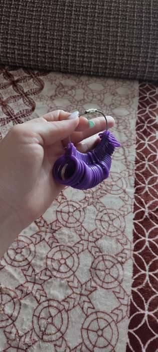 Фотография покупателя товара Прибор для измерения размера кольца, размер от 12.5 до 23.5, фиолетовый - Фото 2