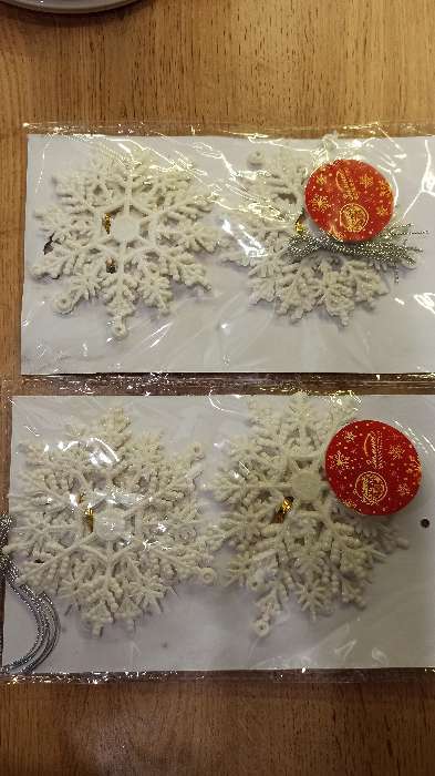 Фотография покупателя товара Украшение ёлочное "Белая снежинка" (набор 6 шт) d-8 см и 9 см - Фото 4
