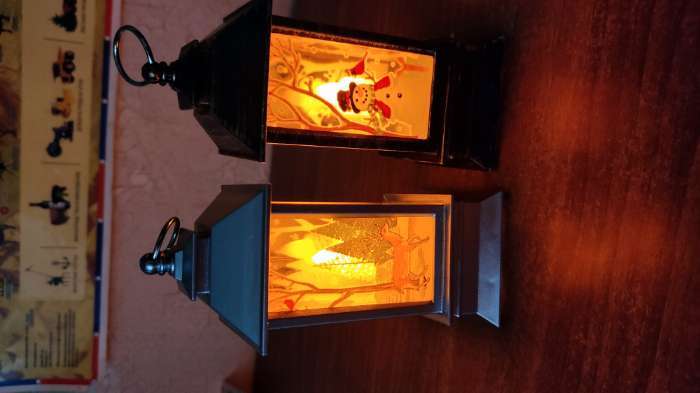 Фотография покупателя товара Светодиодная фигура «Фонарь с оленем» 5.5 × 13 × 5.5 см, пластик, батарейки AG13х3, свечение тёплое белое - Фото 7