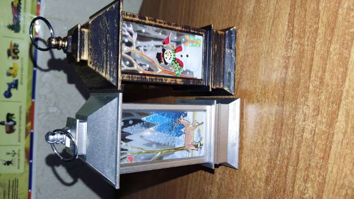 Фотография покупателя товара Светодиодная фигура «Фонарь с Дедом Морозом» 5.5 × 13 × 5.5 см, пластик, батарейки AG13х3, свечение тёплое белое - Фото 11