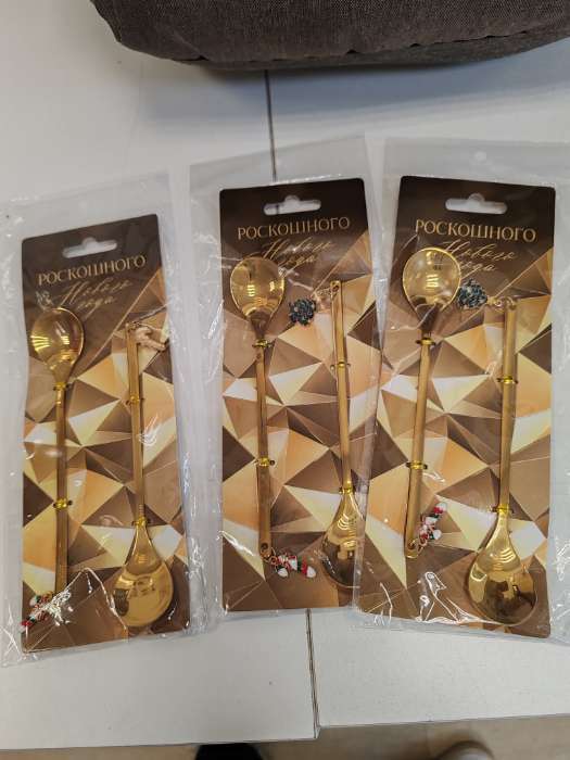 Фотография покупателя товара Ложки чайные новогодние «Роскошного нового года», 2 шт., h=14.8 см - Фото 2