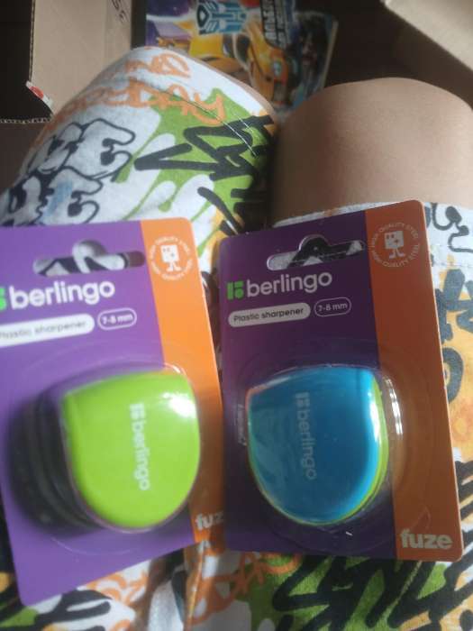 Фотография покупателя товара Точилка Berlingo «Fuze Ergo», 1 отверстие, с контейнером, пластиковая, блистер, европодвес, МИКС - Фото 1