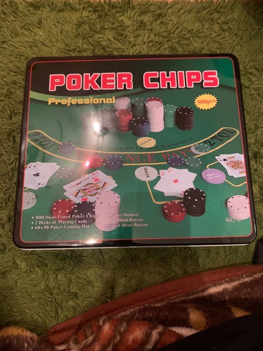 Фотография покупателя товара Покер, набор для игры (карты 2 колоды, фишки 500 шт.), 29 х 33 см