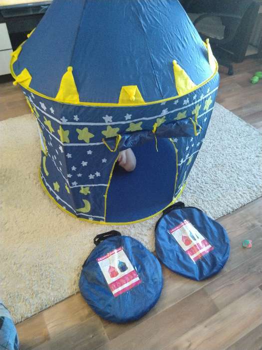 Фотография покупателя товара Палатка детская игровая «Шатер», цвет синий - Фото 11