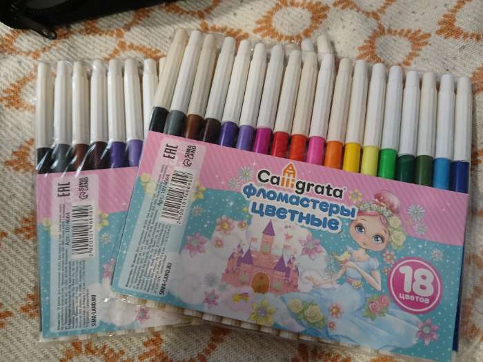 Фотография покупателя товара Фломастеры 18 цветов «Принцесса», невентилируемый колпачок - Фото 1