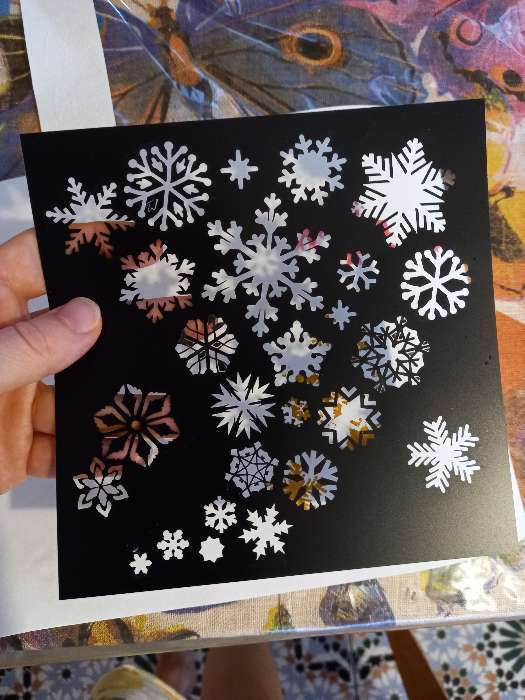 Фотография покупателя товара Трафарет для творчества «Снежинки», 15 х 15 см, пластик