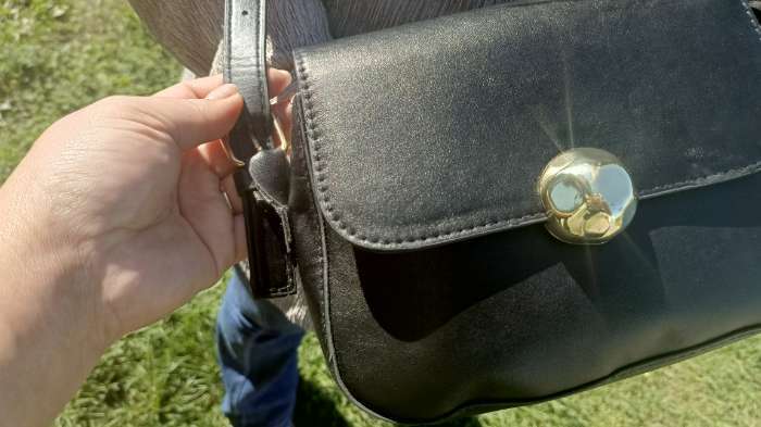 Фотография покупателя товара Сумка женская мессенджер на клапане, 23×6×17 см, чёрная - Фото 2