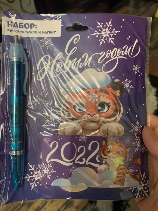 Фотография покупателя товара Набор: ручка-флажок и магнит «Мечтай этой зимой», синяя паста - Фото 2