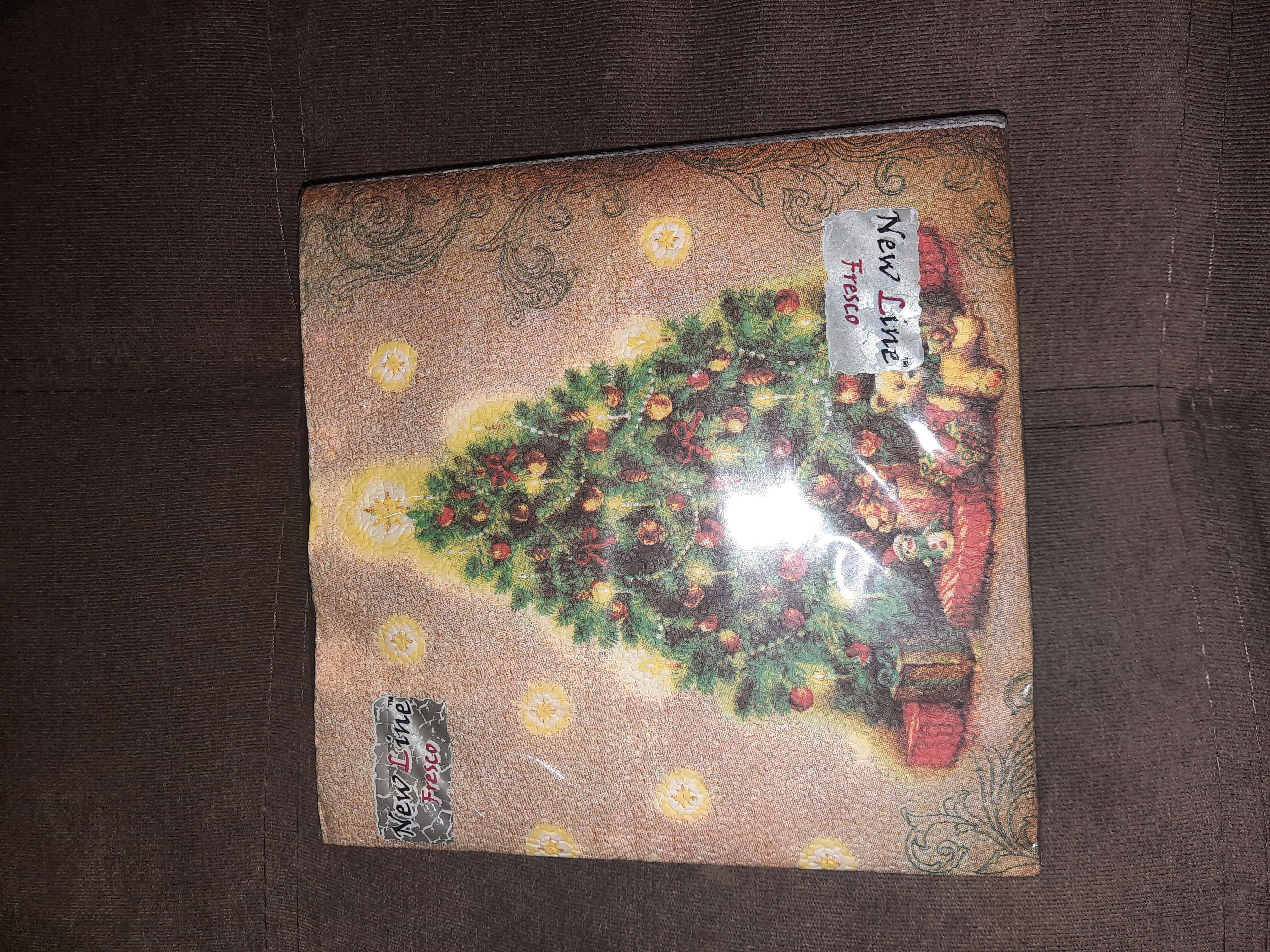 Фотография покупателя товара Салфетки бумажные Fresco, 33х33 см, 2 слоя, 20 шт, с рисунком "Новогодняя ель"