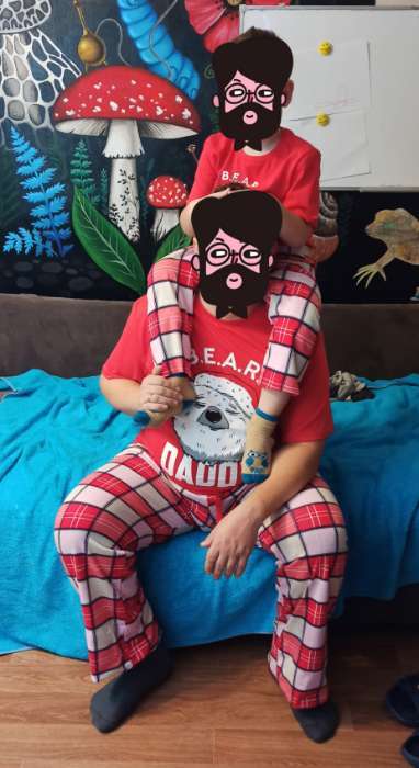 Фотография покупателя товара Пижама новогодняя мужская KAFTAN "Bear", цвет красный, размер 52 - Фото 1