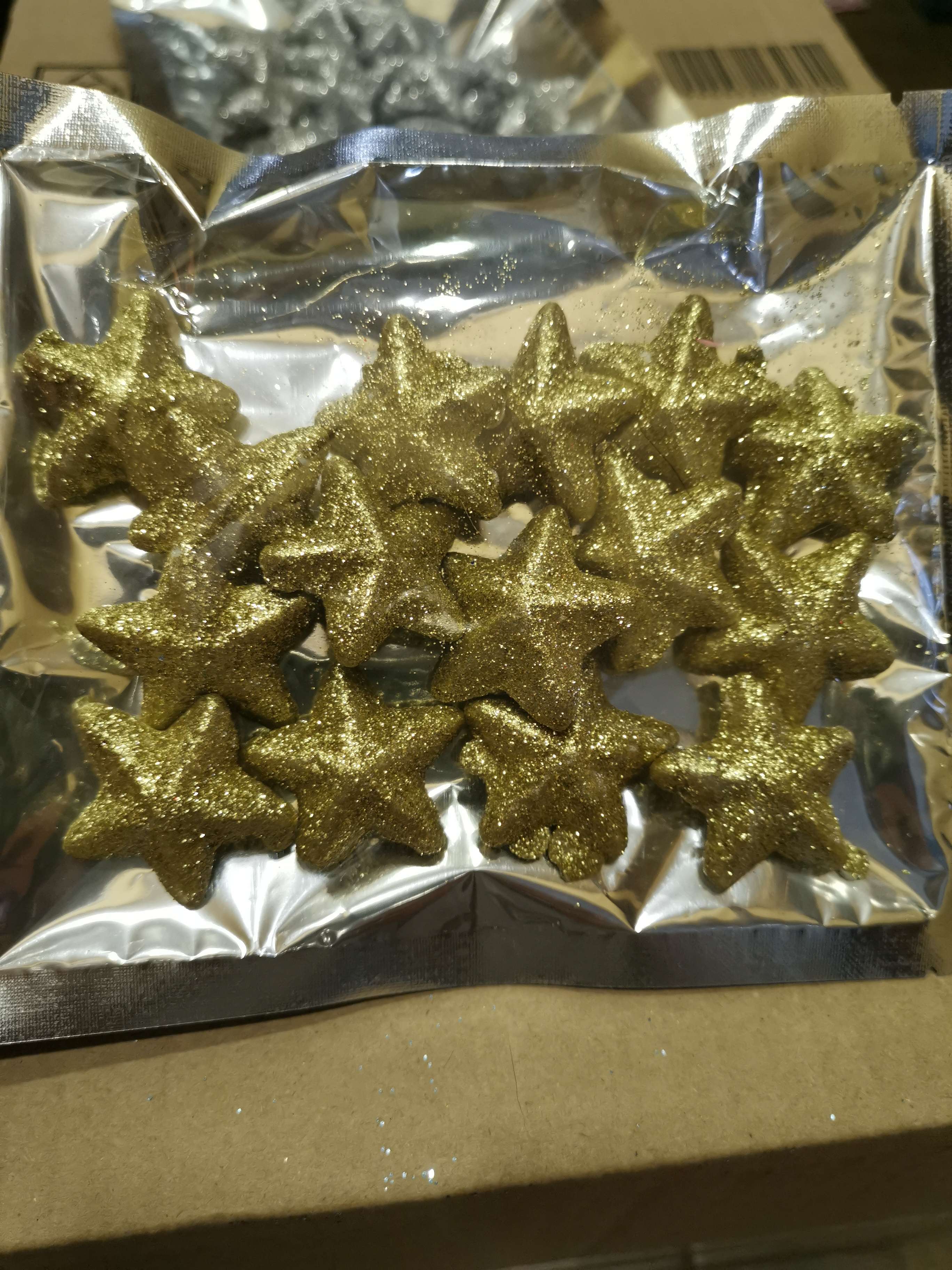 Фотография покупателя товара Фигурка для поделок и декора "Звезда", набор 15 шт., размер 1 шт. 3,5×3,5×2 см, цвет золото