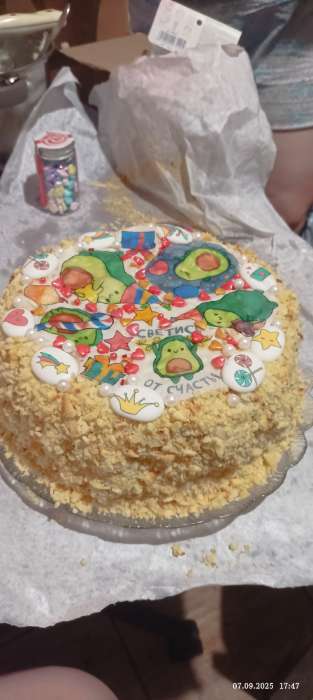 Фотография покупателя товара Сахарные медальоны «День рождения», для украшения десертов, 20 г, МИКС - Фото 1