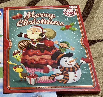 Фотография покупателя товара Адвент календарь с мини плитками из молочного шоколада "Счастливого Рождества", 50 г - Фото 3