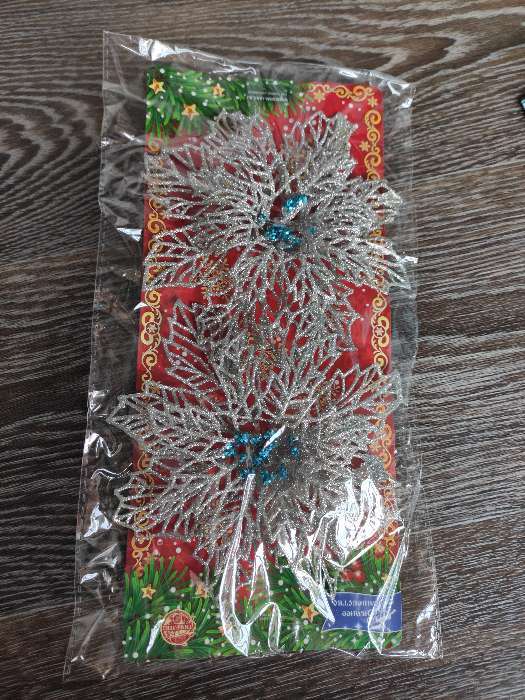 Фотография покупателя товара Украшение ёлочное "Ажурный цветок" (набор 3 шт) 10,5 см, серебро - Фото 35