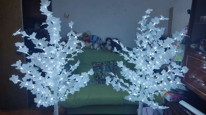 Фотография покупателя товара Светодиодное дерево «Клён белый» 1.6 м, 160 LED, постоянное свечение, 220 В, свечение тёплое белое - Фото 11