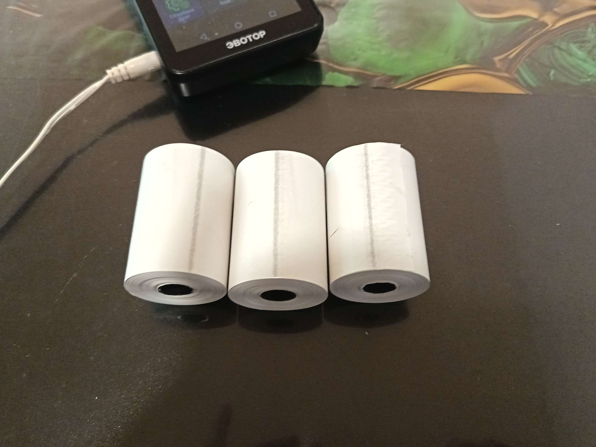 Фотография покупателя товара Чековая лента термо 57 мм × 22.5 м, 57×12×22.5, 48 г/м² - Фото 2