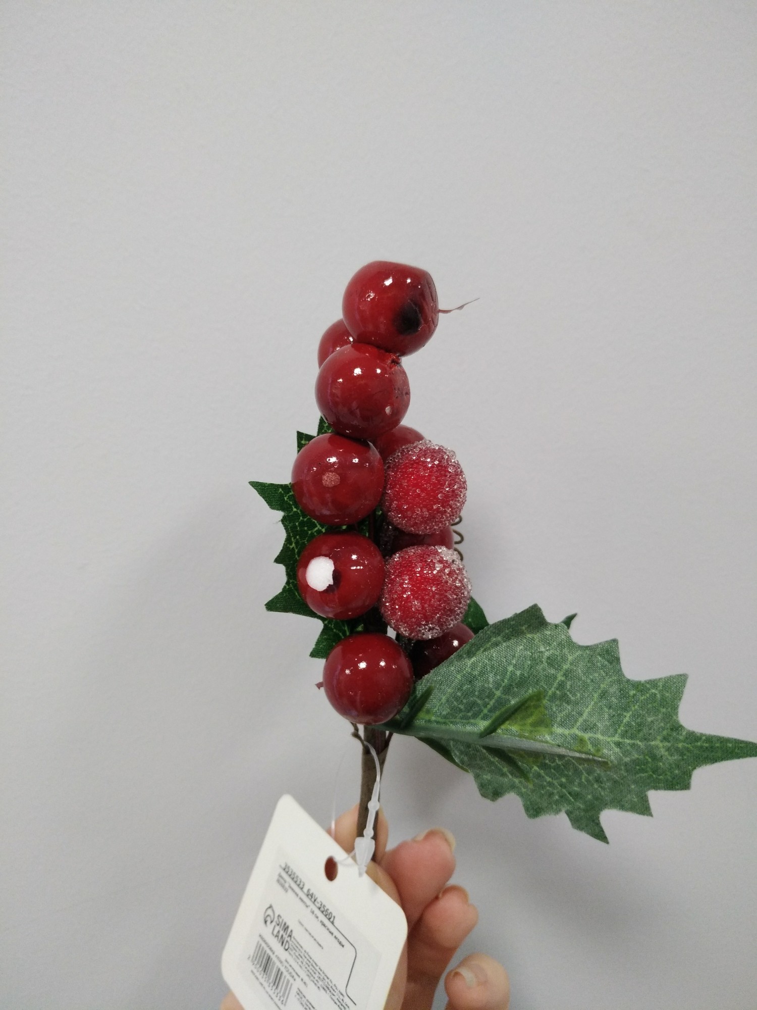 Фотография покупателя товара Декор "Зимние мечты" красные ягоды, 16 см