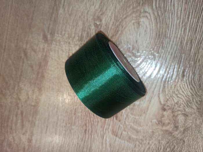 Фотография покупателя товара Лента атласная, 50 мм × 23 ± 1 м, цвет тёмно-зелёный №128