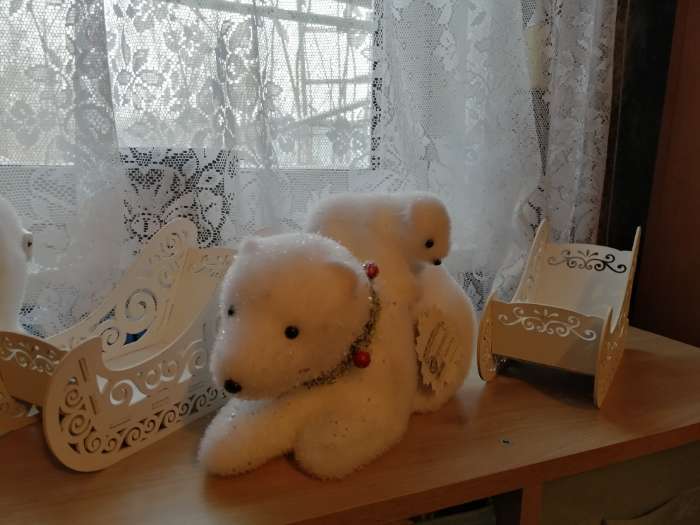 Фотография покупателя товара Светодиодная фигура «Медведица и медвежонок» 27 × 26 × 12 см, флок, батарейки ААх2 (не в комплекте), свечение тёплое белое - Фото 7