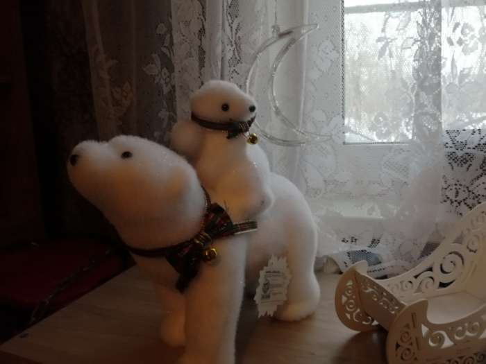 Фотография покупателя товара Светодиодная фигура «Медведица и медвежонок» 27 × 26 × 12 см, флок, батарейки ААх2 (не в комплекте), свечение тёплое белое - Фото 10