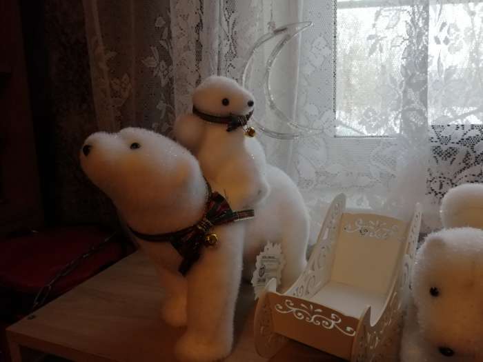 Фотография покупателя товара Светодиодная фигура «Медведица и медвежонок» 27 × 26 × 12 см, флок, батарейки ААх2 (не в комплекте), свечение тёплое белое - Фото 9