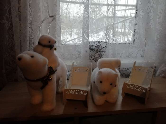 Фотография покупателя товара Светодиодная фигура «Медведица и медвежонок» 27 × 26 × 12 см, флок, батарейки ААх2 (не в комплекте), свечение тёплое белое - Фото 8