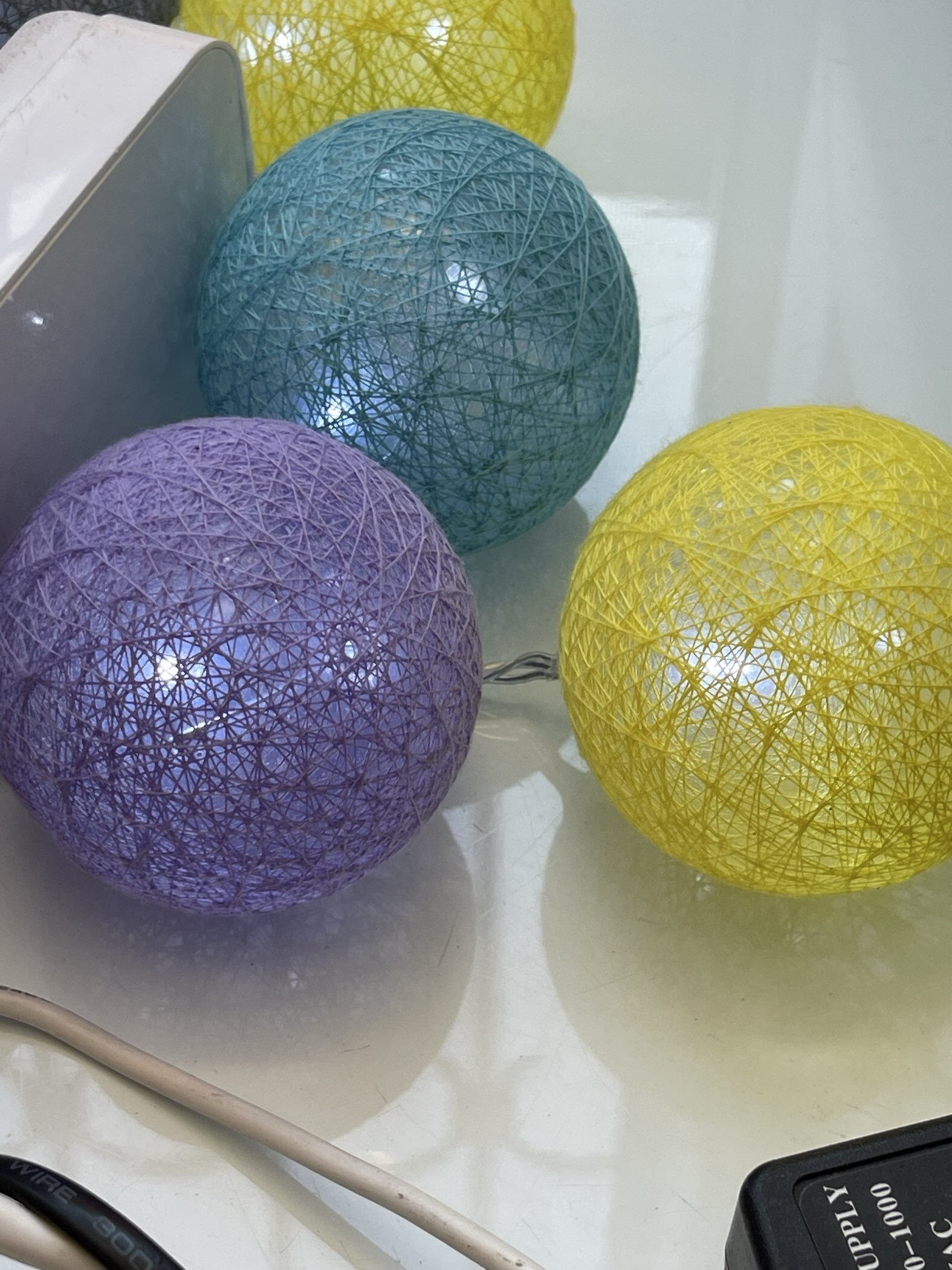 Фотография покупателя товара Гирлянда - нить, 5 м с насадками «Клубки летние», IP20, прозрачная нить, 20 LED, свечение тёплое белое, 220 В - Фото 1